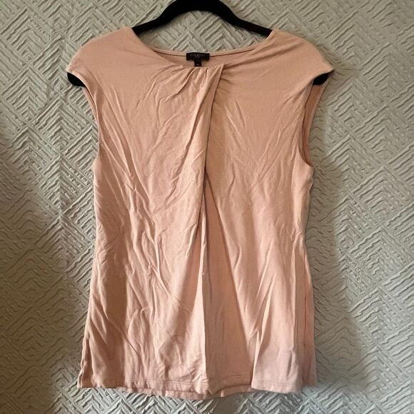 Talbots Top Women's Medium Petite Mp PM Pink Twisted Front Sleeveless Blouse - Picture 1 of 6